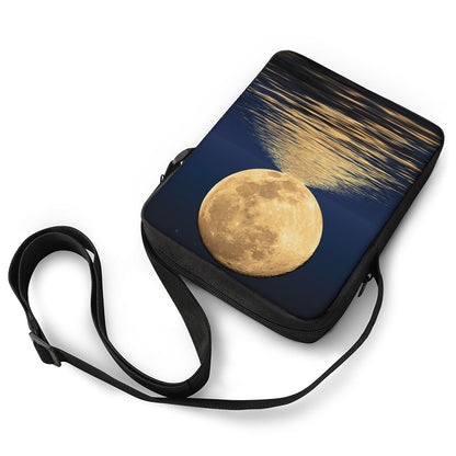 Moonlight On The Sea Print Rectangular Crossbody Bag