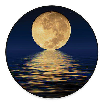 Moonlight On The Sea Print Round Floor Mat