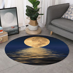 Moonlight On The Sea Print Round Rug