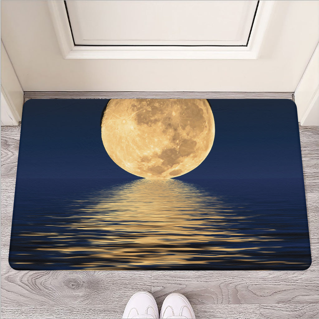 Moonlight On The Sea Print Rubber Doormat