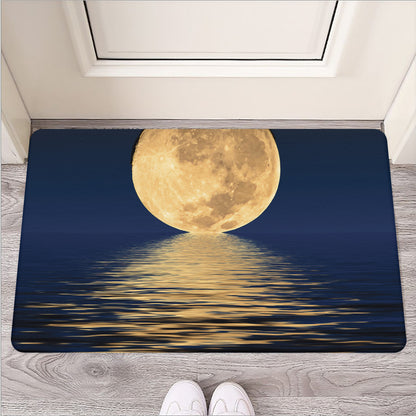 Moonlight On The Sea Print Rubber Doormat