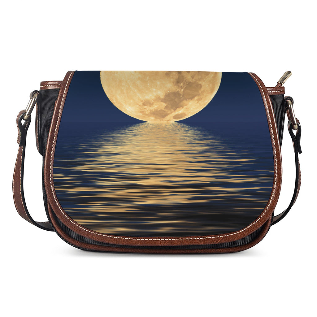 Moonlight On The Sea Print Saddle Bag
