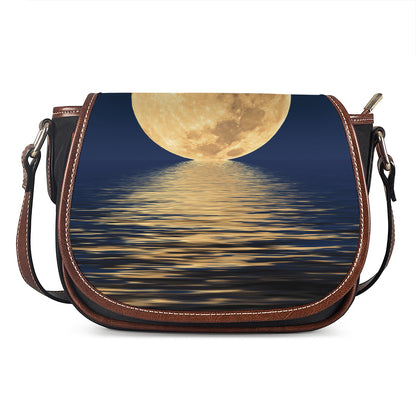 Moonlight On The Sea Print Saddle Bag