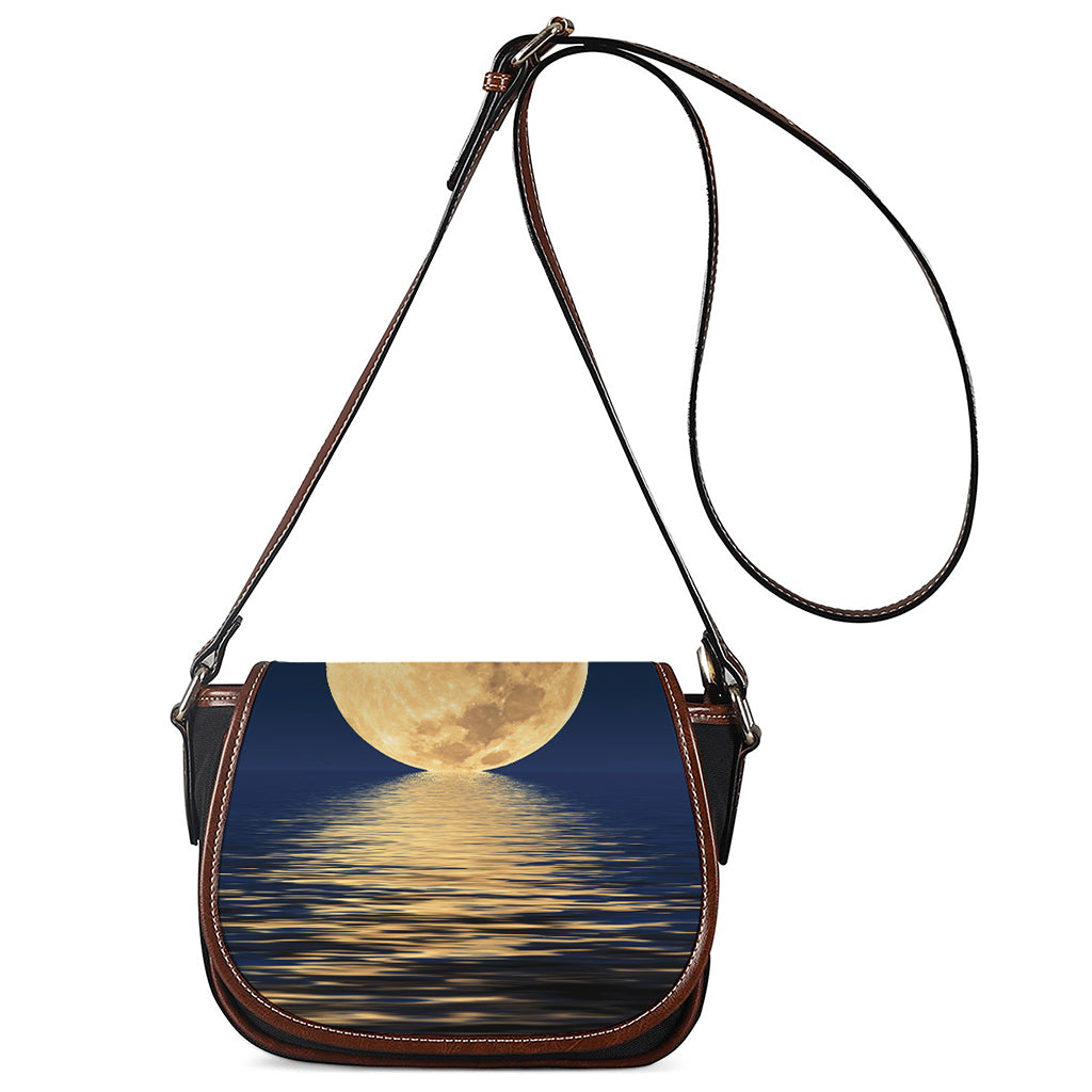Moonlight On The Sea Print Saddle Bag