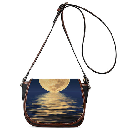 Moonlight On The Sea Print Saddle Bag