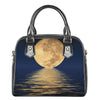 Moonlight On The Sea Print Shoulder Handbag
