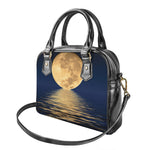 Moonlight On The Sea Print Shoulder Handbag