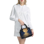 Moonlight On The Sea Print Shoulder Handbag
