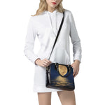 Moonlight On The Sea Print Shoulder Handbag