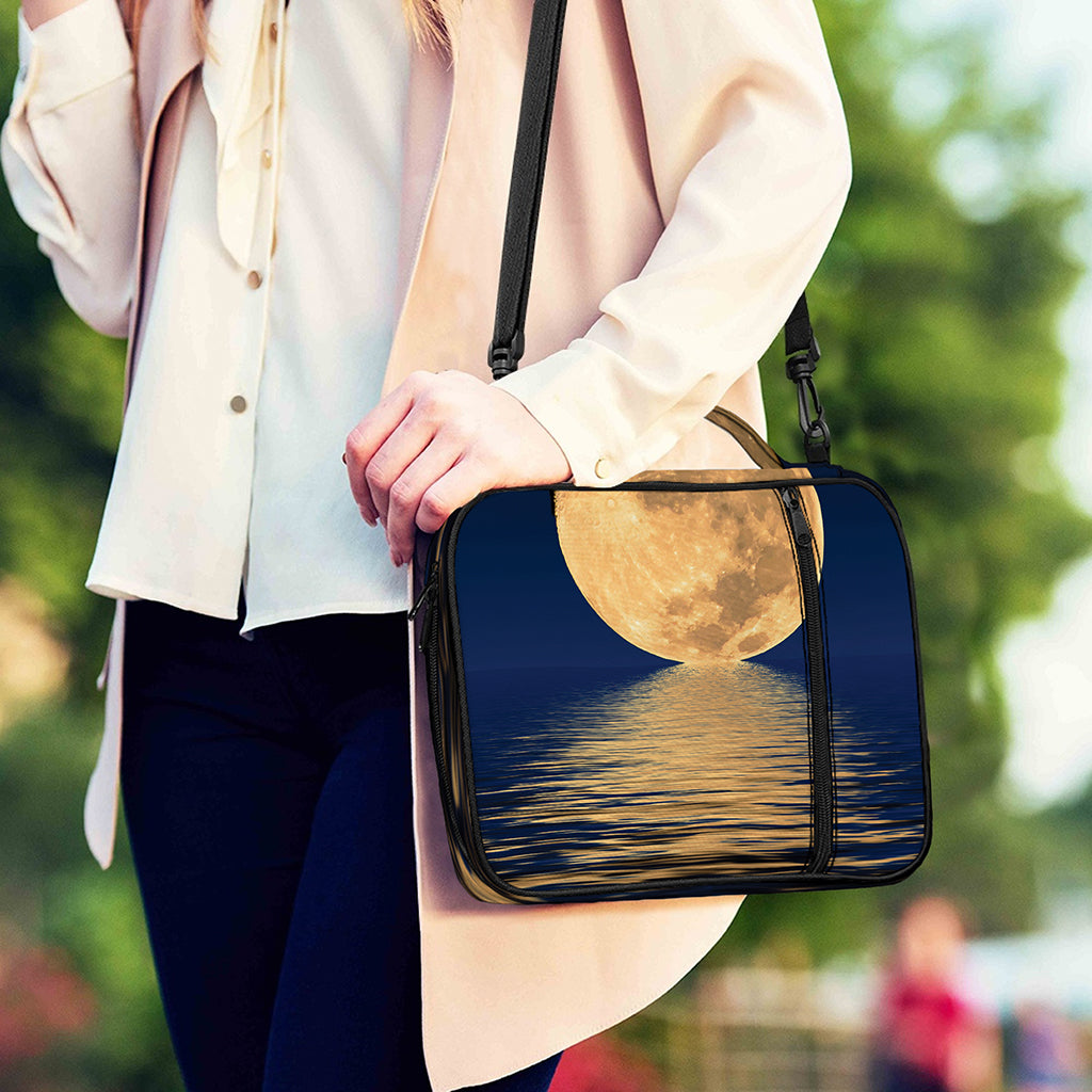 Moonlight On The Sea Print Shoulder Strap Bible Bag