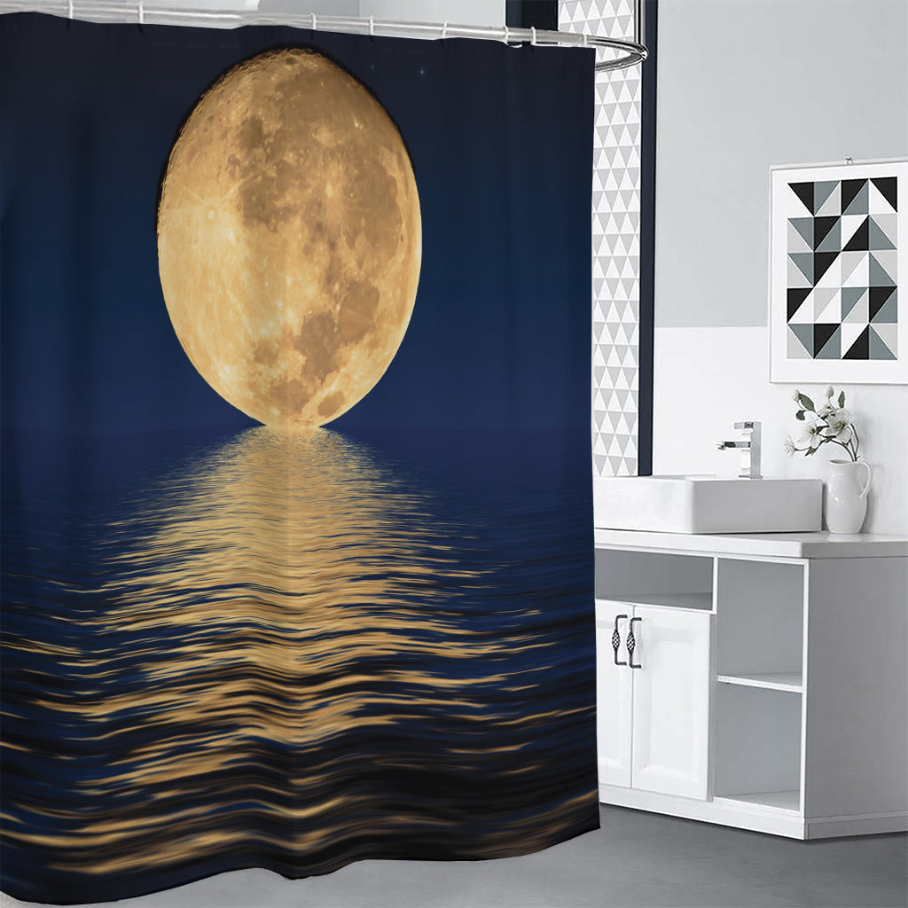 Moonlight On The Sea Print Shower Curtain