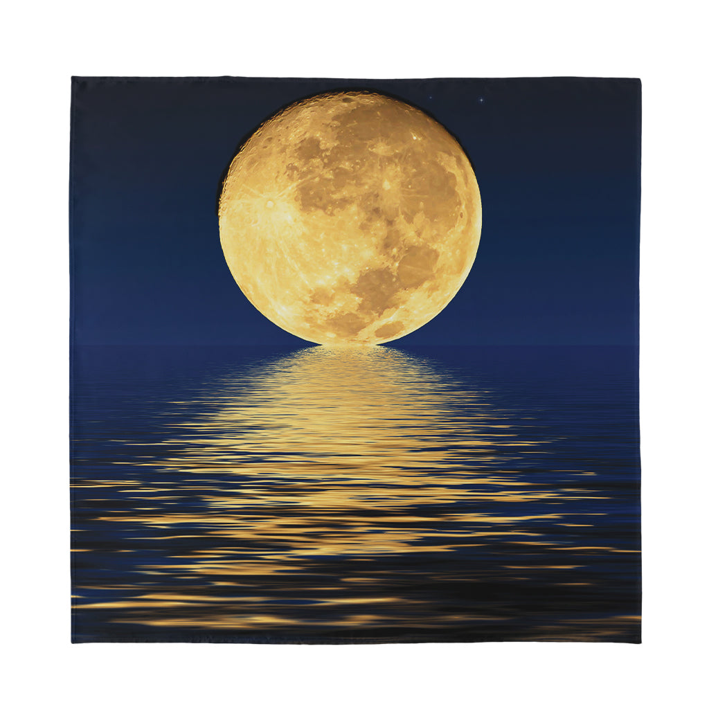 Moonlight On The Sea Print Silk Bandana