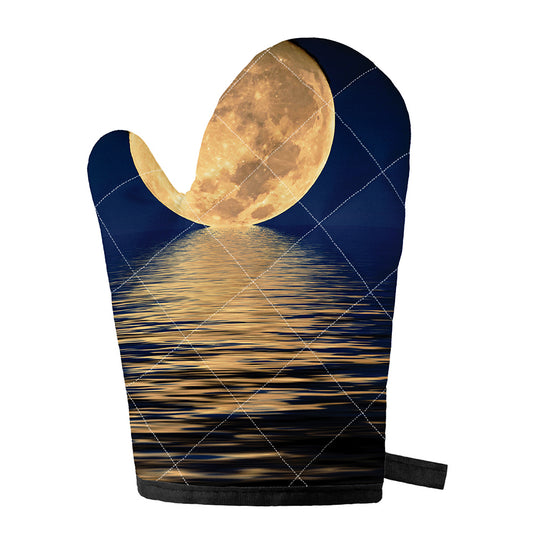 Moonlight On The Sea Print Single Oven Mitt