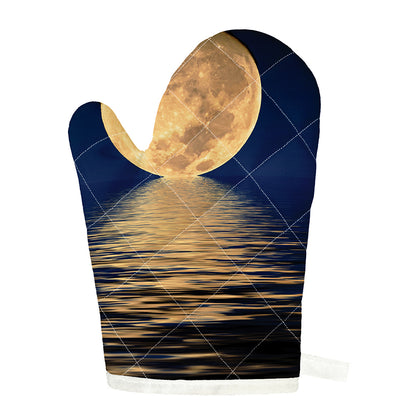 Moonlight On The Sea Print Single Oven Mitt