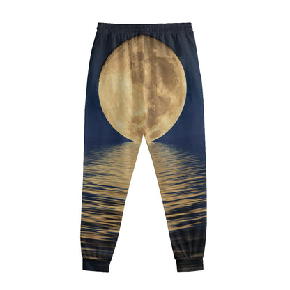 Moonlight On The Sea Print Sweatpants