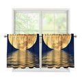 Moonlight On The Sea Print Tier Curtains