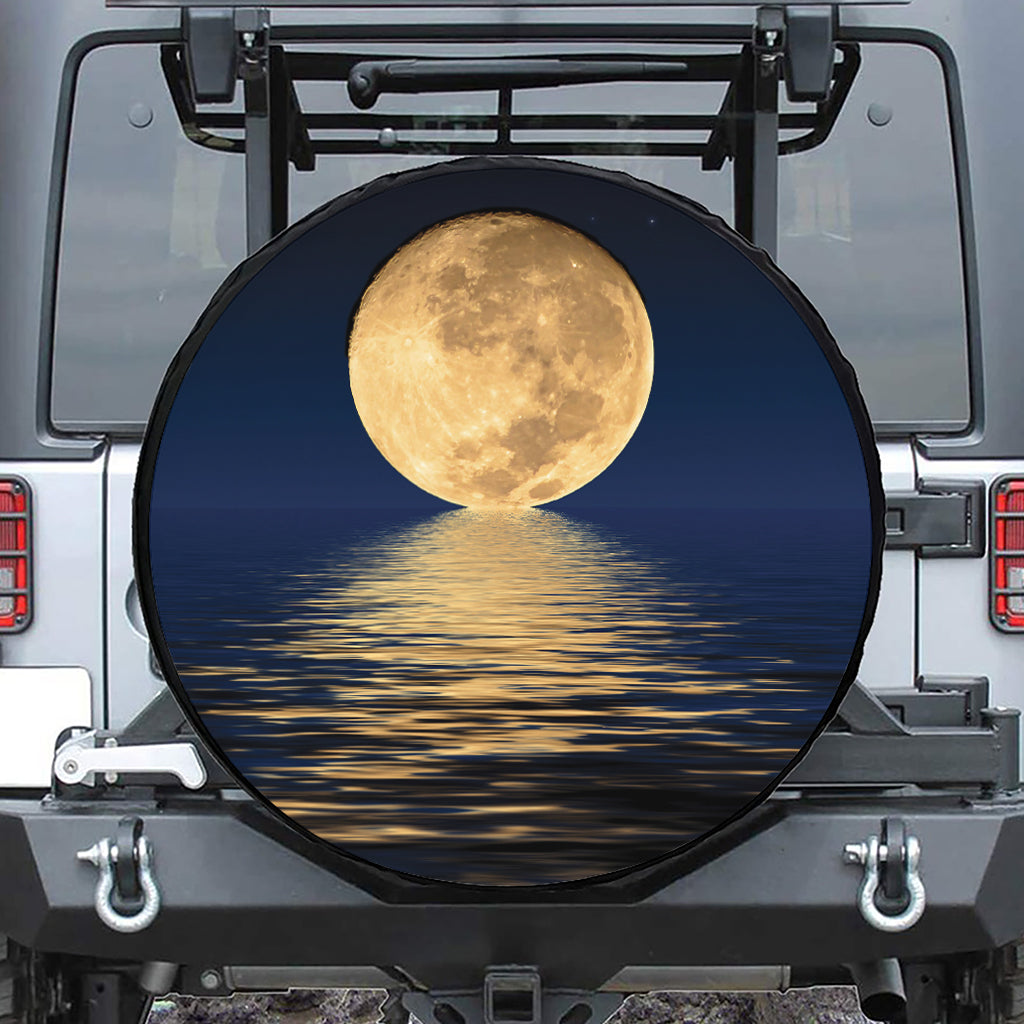 Moonlight On The Sea Print Tire Cover