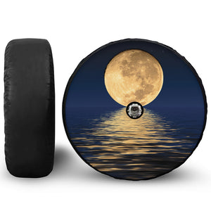 Moonlight On The Sea Print Tire Cover With Camera Hole