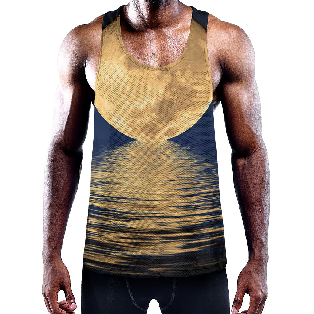 Moonlight On The Sea Print Training Tank Top
