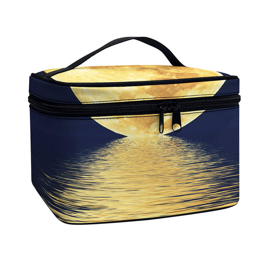 Moonlight On The Sea Print Travel Makeup Bag