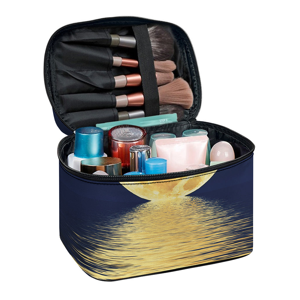 Moonlight On The Sea Print Travel Makeup Bag