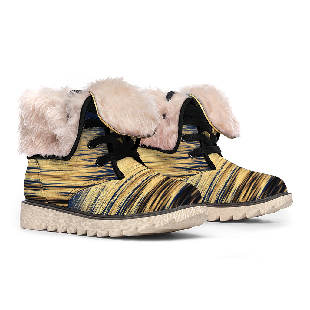 Moonlight On The Sea Print Winter Boots