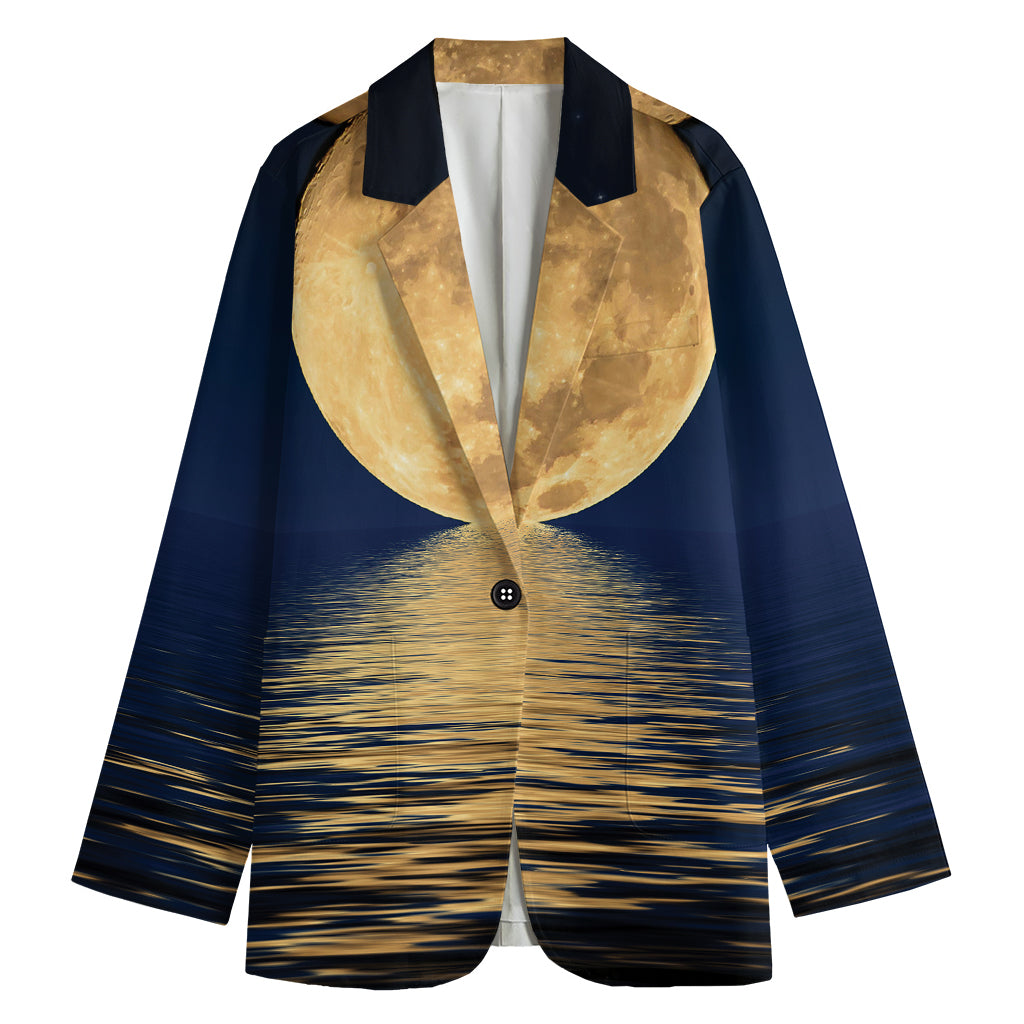 Moonlight On The Sea Print Women's Blazer