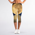 Moonlight On The Sea Print Women's Capri Leggings