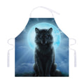 Moonlight Wolf Print Adjustable Apron