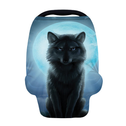 Moonlight Wolf Print Baby Seat Cover