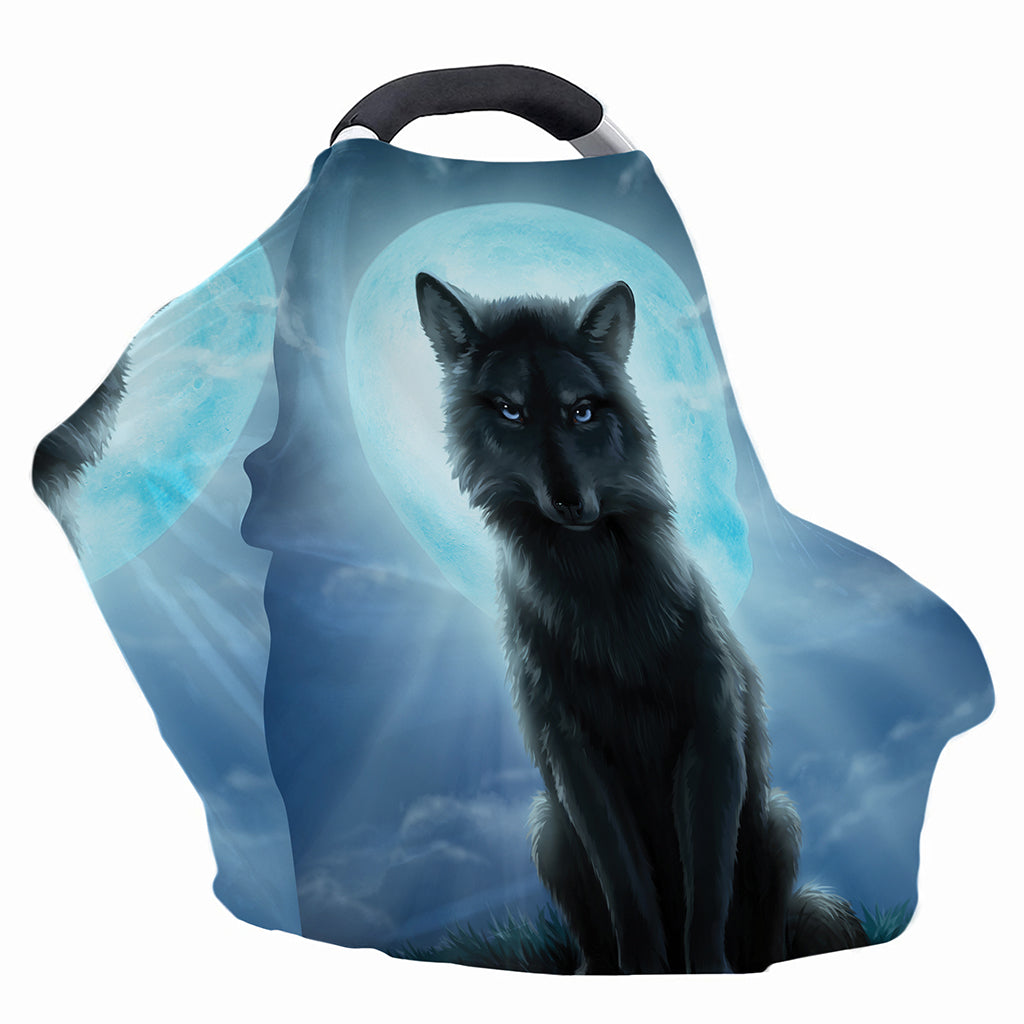 Moonlight Wolf Print Baby Seat Cover