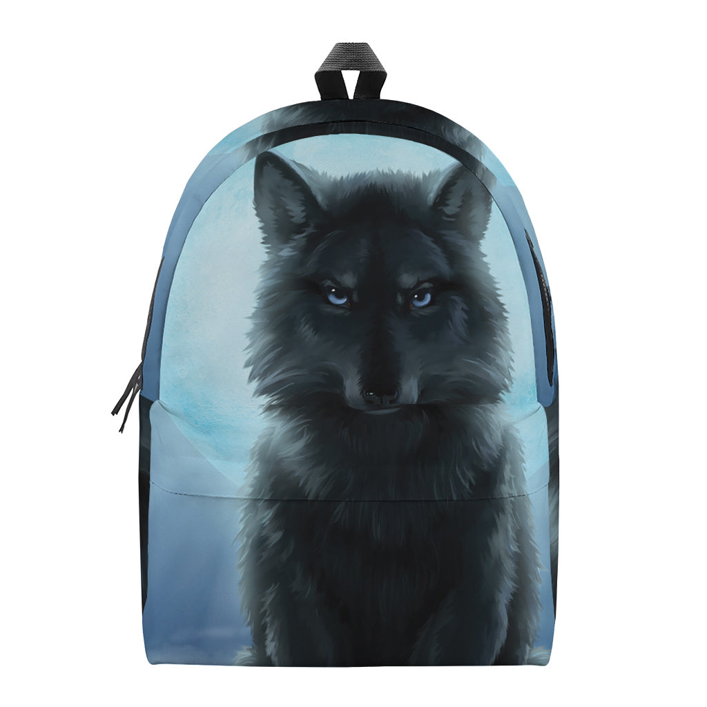 Moonlight Wolf Print Backpack