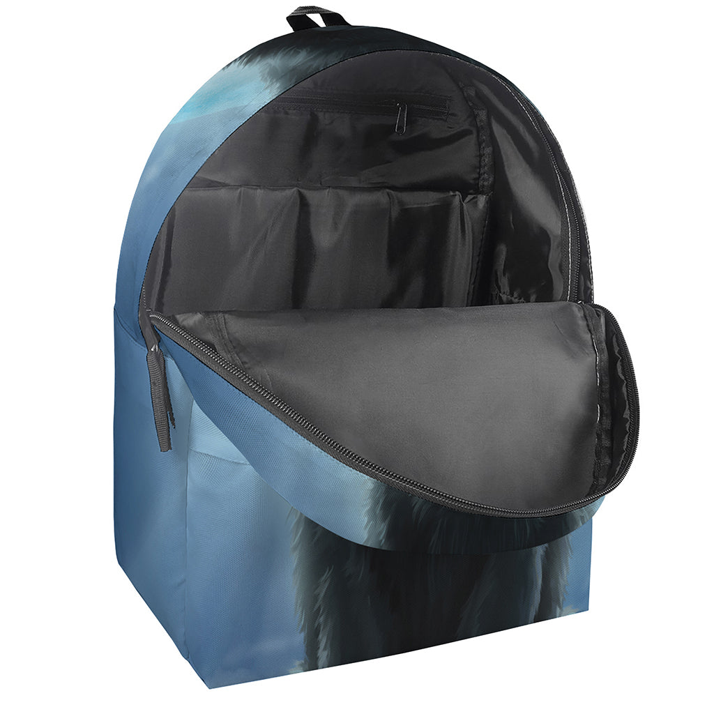 Moonlight Wolf Print Backpack