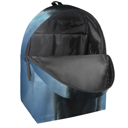 Moonlight Wolf Print Backpack