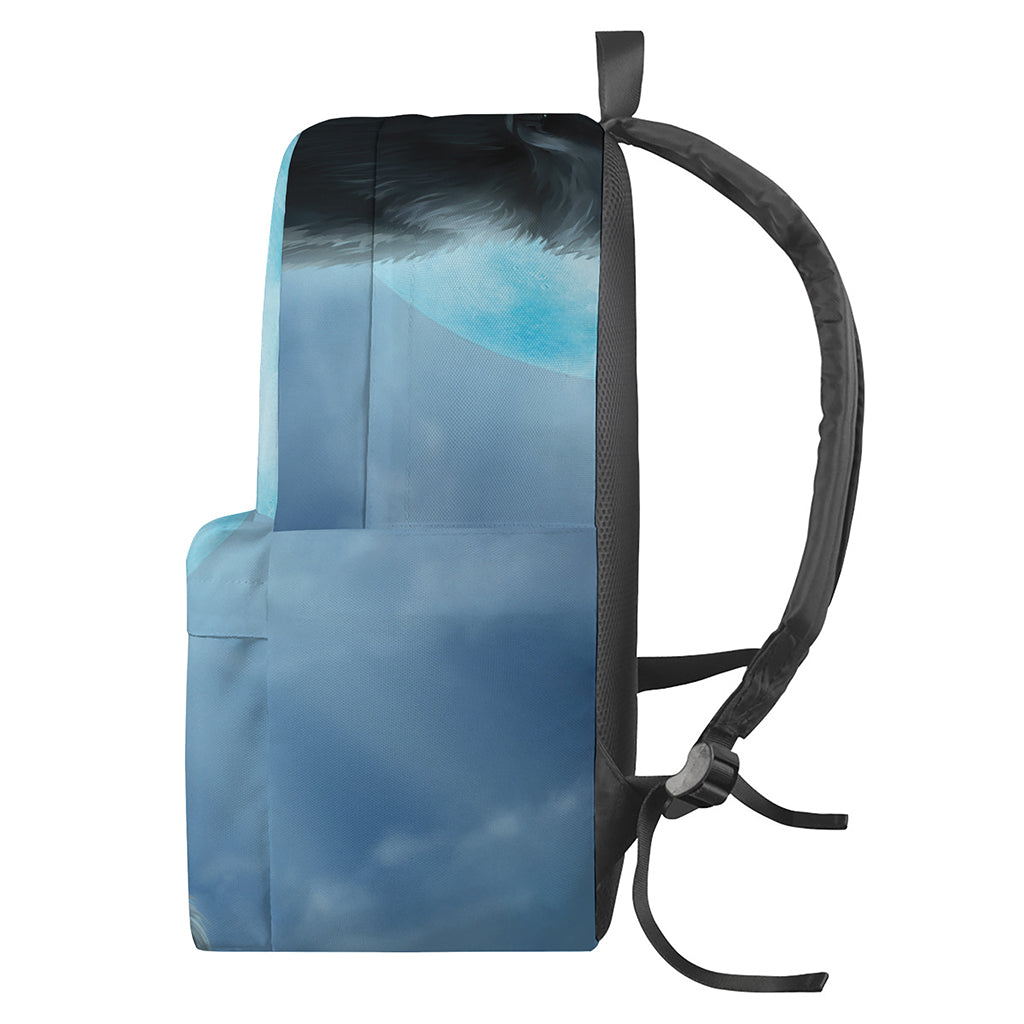 Moonlight Wolf Print Backpack