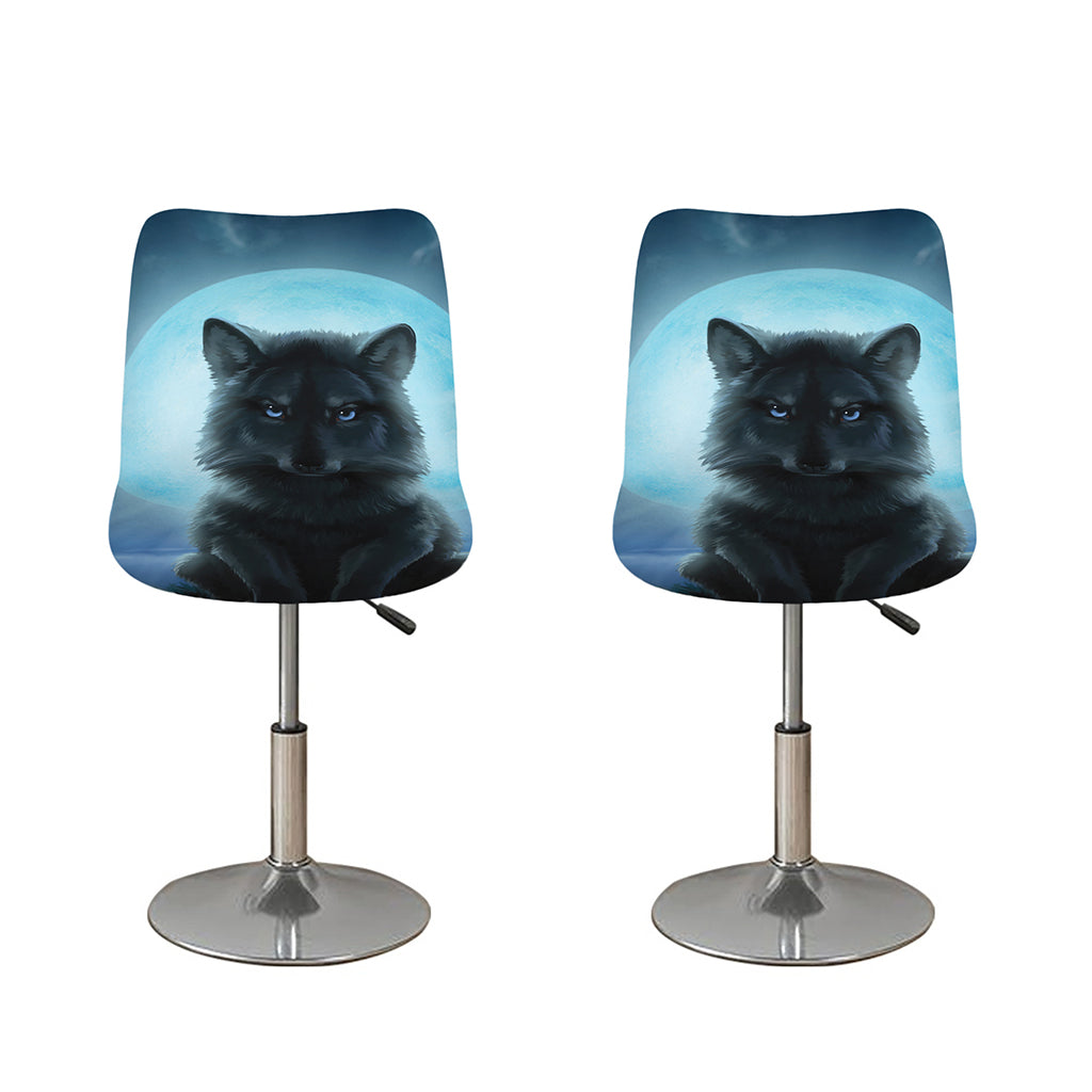 Moonlight Wolf Print Bar Stool Covers