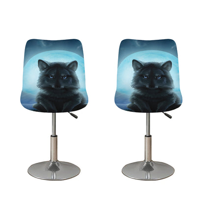 Moonlight Wolf Print Bar Stool Covers