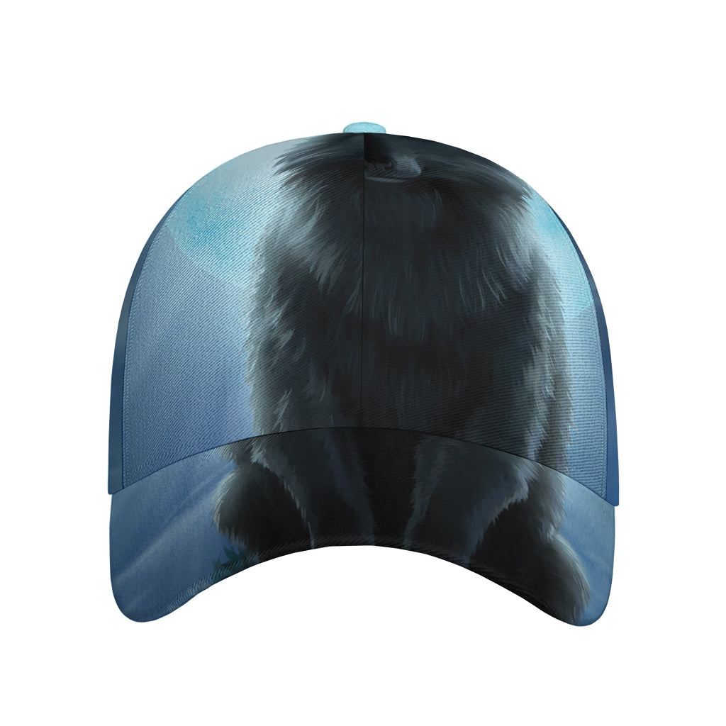 Moonlight Wolf Print Baseball Cap
