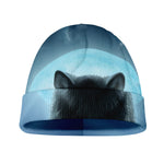 Moonlight Wolf Print Beanie