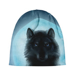 Moonlight Wolf Print Beanie