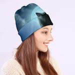 Moonlight Wolf Print Beanie
