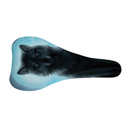Moonlight Wolf Print Bicycle Seat Cover