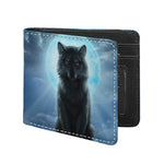 Moonlight Wolf Print Bifold Wallet