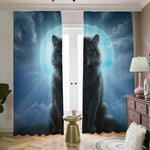 Moonlight Wolf Print Blackout Pencil Pleat Curtains