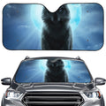 Moonlight Wolf Print Car Windshield Sun Shade