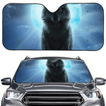 Moonlight Wolf Print Car Windshield Sun Shade