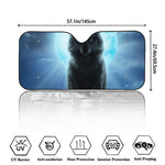 Moonlight Wolf Print Car Windshield Sun Shade