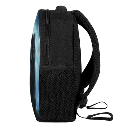 Moonlight Wolf Print Casual Backpack