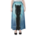 Moonlight Wolf Print Chiffon Maxi Skirt
