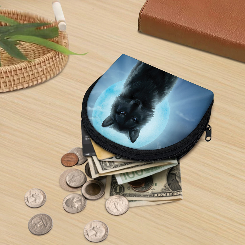 Moonlight Wolf Print Coin Purse